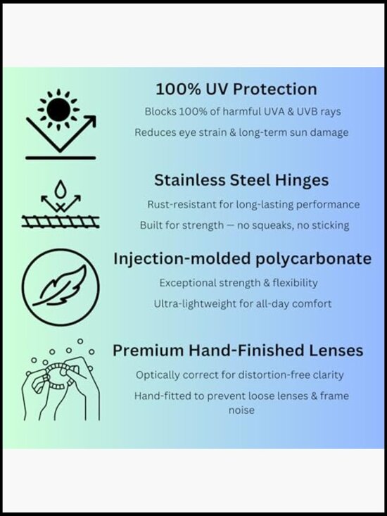 Rectangular Sunglasses UV400 Polarized Polycarbonate Frame Wrap Around